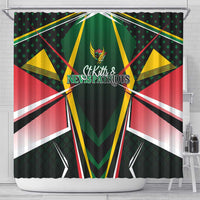 St Kitts and Nevis Cricket Patriots Shower Curtain Rising with Caribbean Battlefield