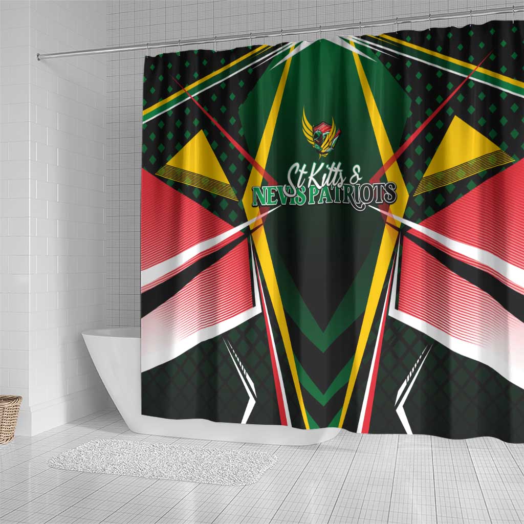 St Kitts and Nevis Cricket Patriots Shower Curtain Rising with Caribbean Battlefield