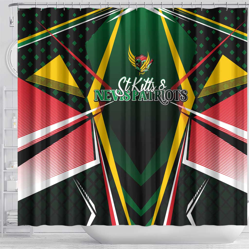 St Kitts and Nevis Cricket Patriots Shower Curtain Rising with Caribbean Battlefield