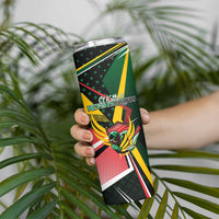 St Kitts and Nevis Cricket Patriots Skinny Tumbler Rising with Caribbean Battlefield