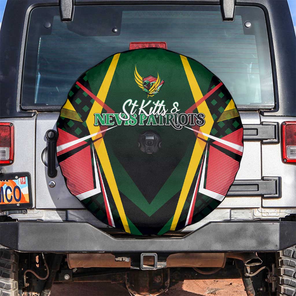 St Kitts and Nevis Cricket Patriots Spare Tire Cover Rising with Caribbean Battlefield
