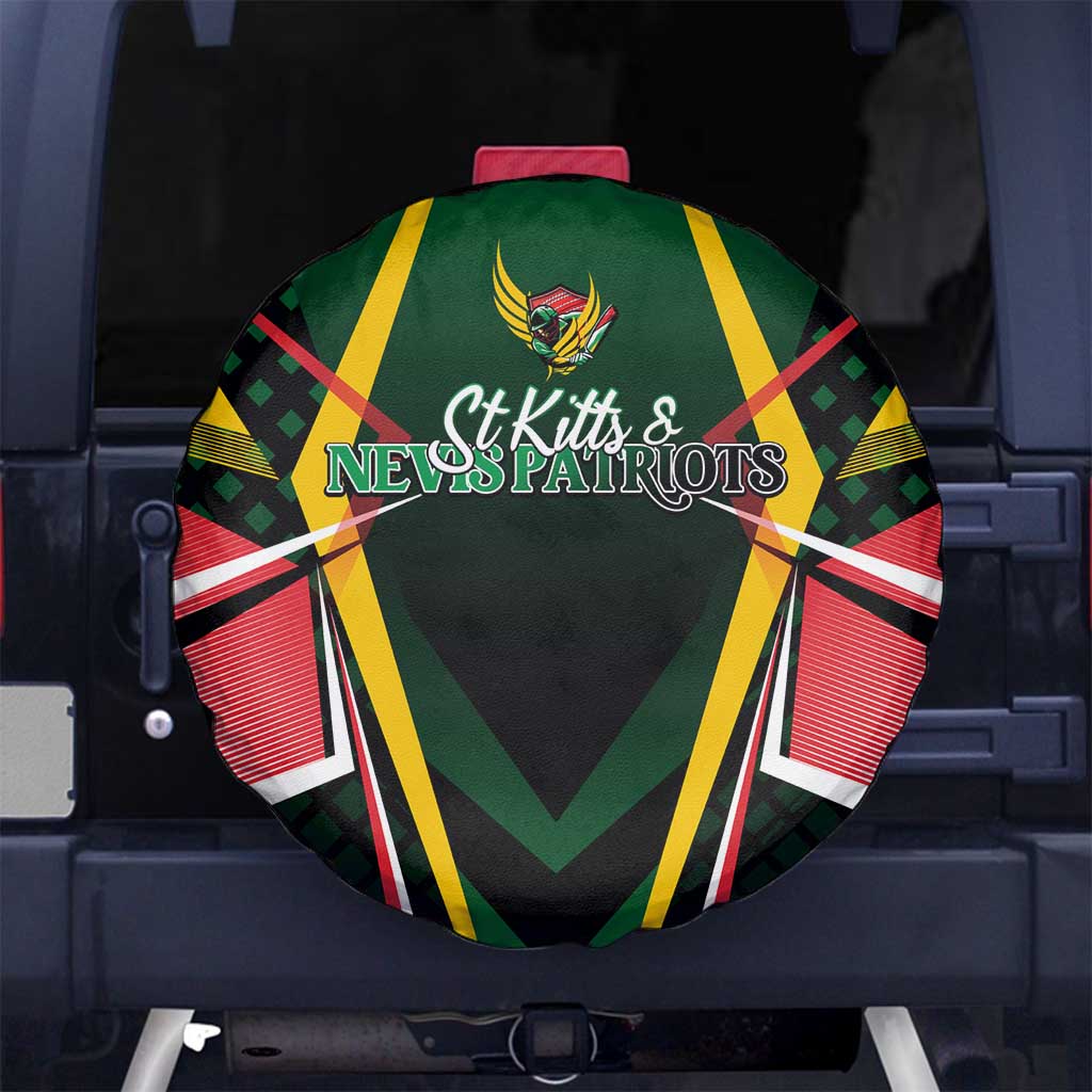 St Kitts and Nevis Cricket Patriots Spare Tire Cover Rising with Caribbean Battlefield
