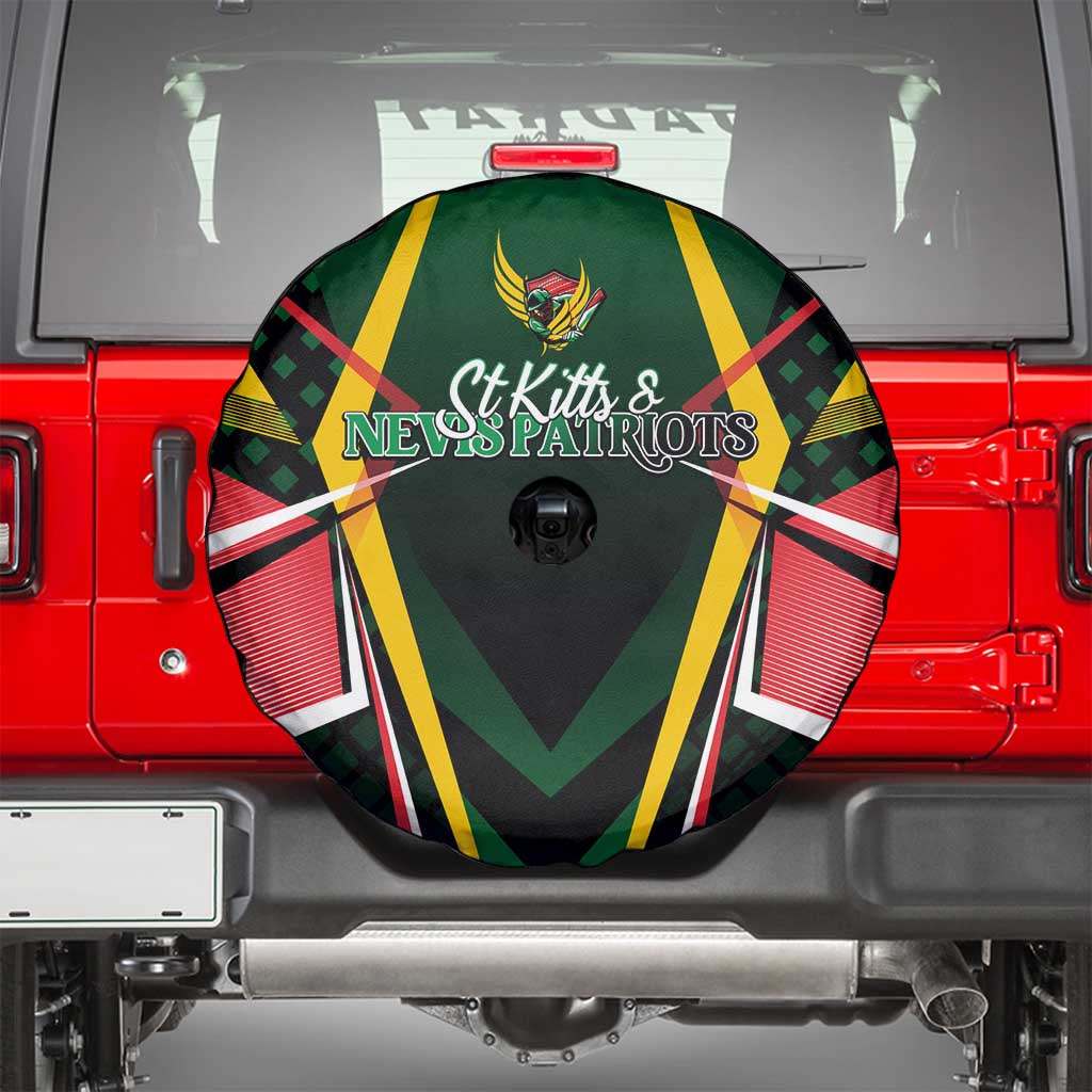 St Kitts and Nevis Cricket Patriots Spare Tire Cover Rising with Caribbean Battlefield