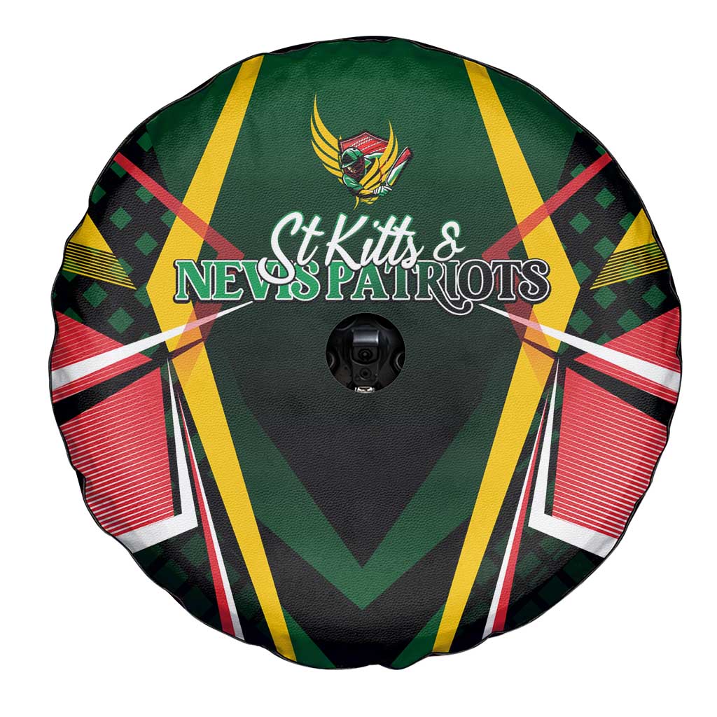 St Kitts and Nevis Cricket Patriots Spare Tire Cover Rising with Caribbean Battlefield