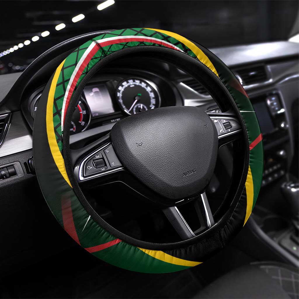 St Kitts and Nevis Cricket Patriots Steering Wheel Cover Rising with Caribbean Battlefield