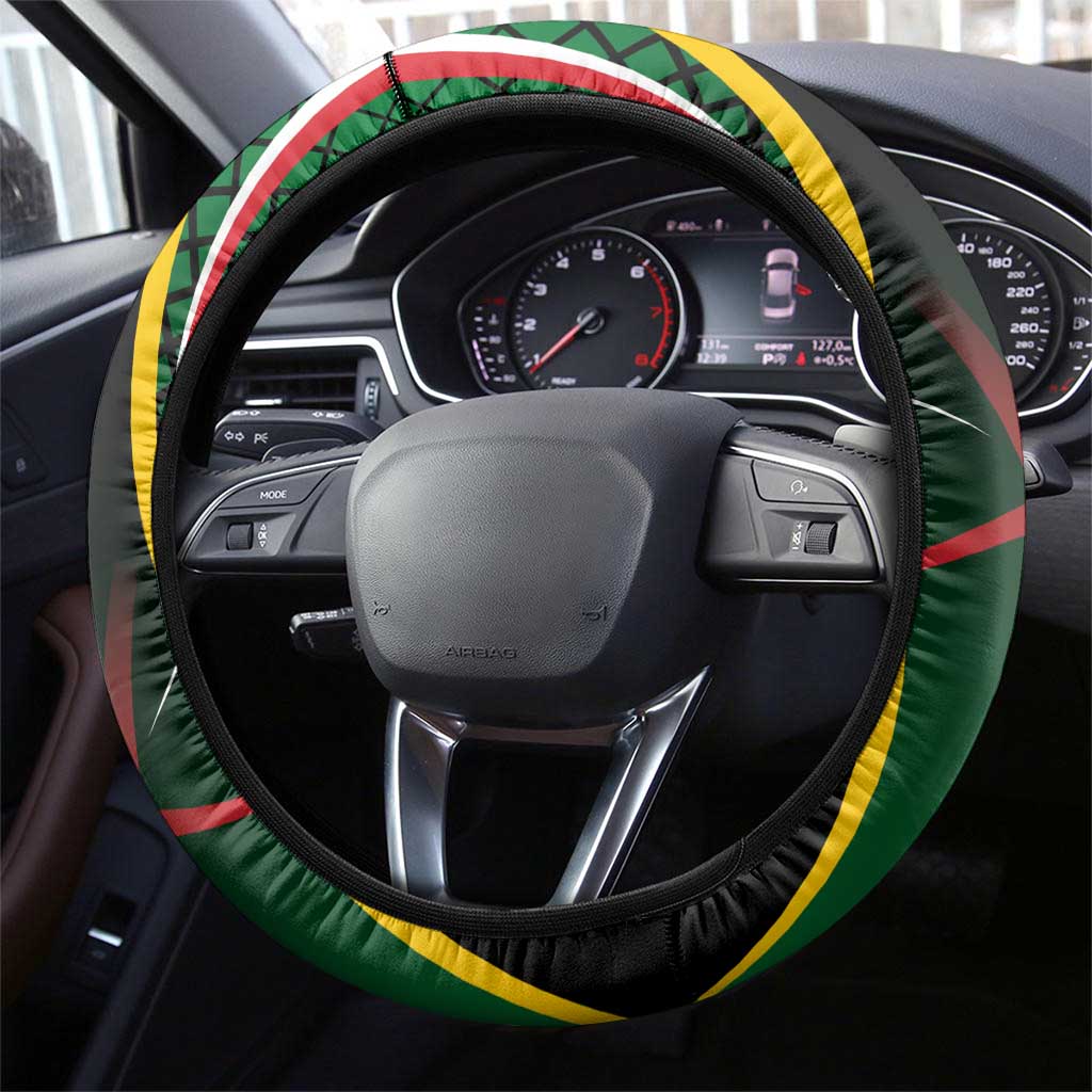St Kitts and Nevis Cricket Patriots Steering Wheel Cover Rising with Caribbean Battlefield