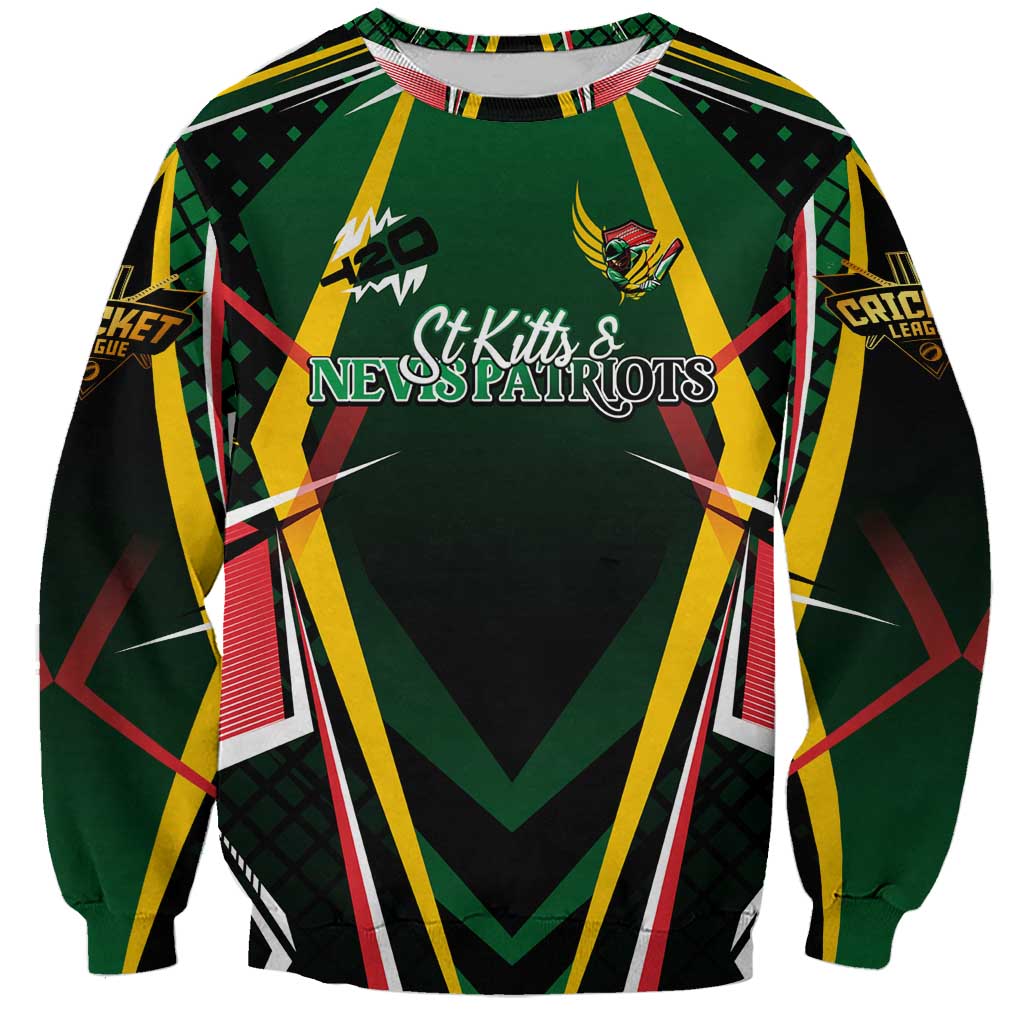 Personalised St Kitts and Nevis Cricket Patriots Sweatshirt Rising with Caribbean Battlefield