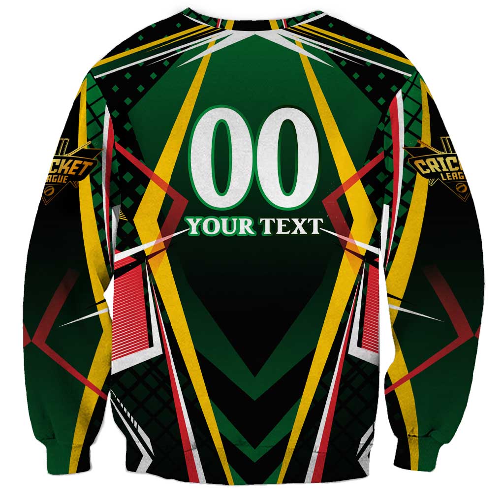 Personalised St Kitts and Nevis Cricket Patriots Sweatshirt Rising with Caribbean Battlefield