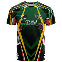 Personalised St Kitts and Nevis Cricket Patriots T Shirt Rising with Caribbean Battlefield