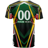 Personalised St Kitts and Nevis Cricket Patriots T Shirt Rising with Caribbean Battlefield