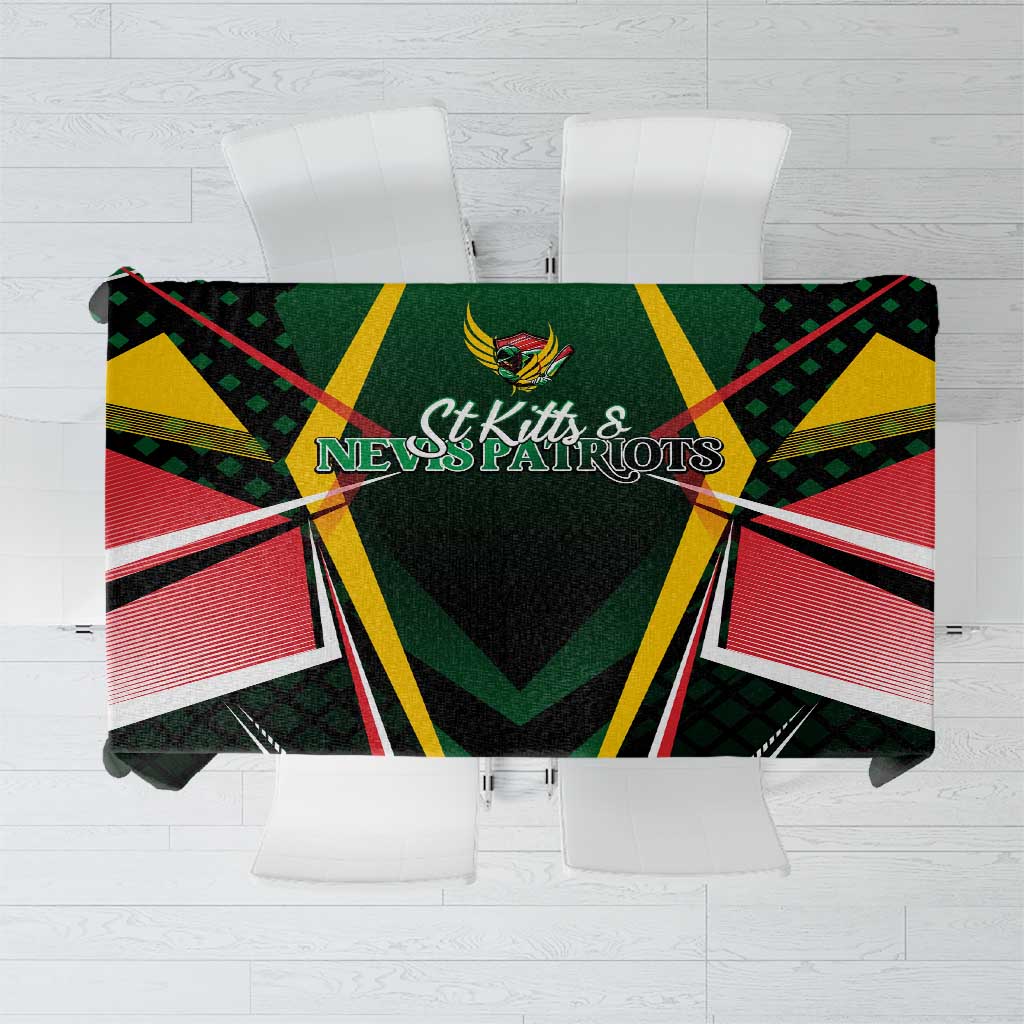 St Kitts and Nevis Cricket Patriots Tablecloth Rising with Caribbean Battlefield