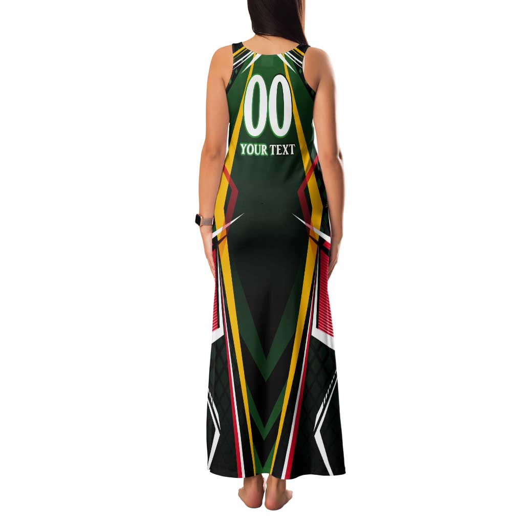 Personalised St Kitts and Nevis Cricket Patriots Tank Maxi Dress Rising with Caribbean Battlefield