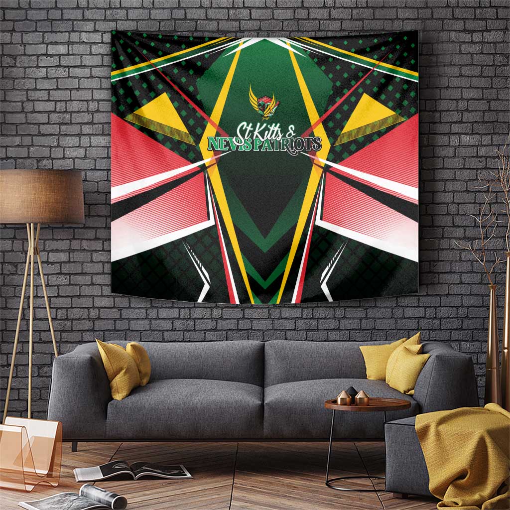 St Kitts and Nevis Cricket Patriots Tapestry Rising with Caribbean Battlefield
