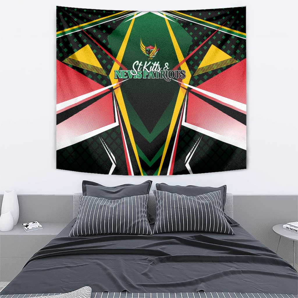 St Kitts and Nevis Cricket Patriots Tapestry Rising with Caribbean Battlefield