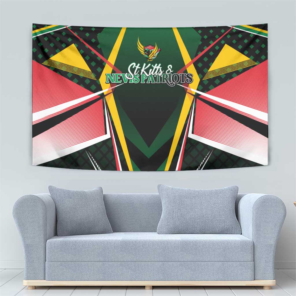 St Kitts and Nevis Cricket Patriots Tapestry Rising with Caribbean Battlefield