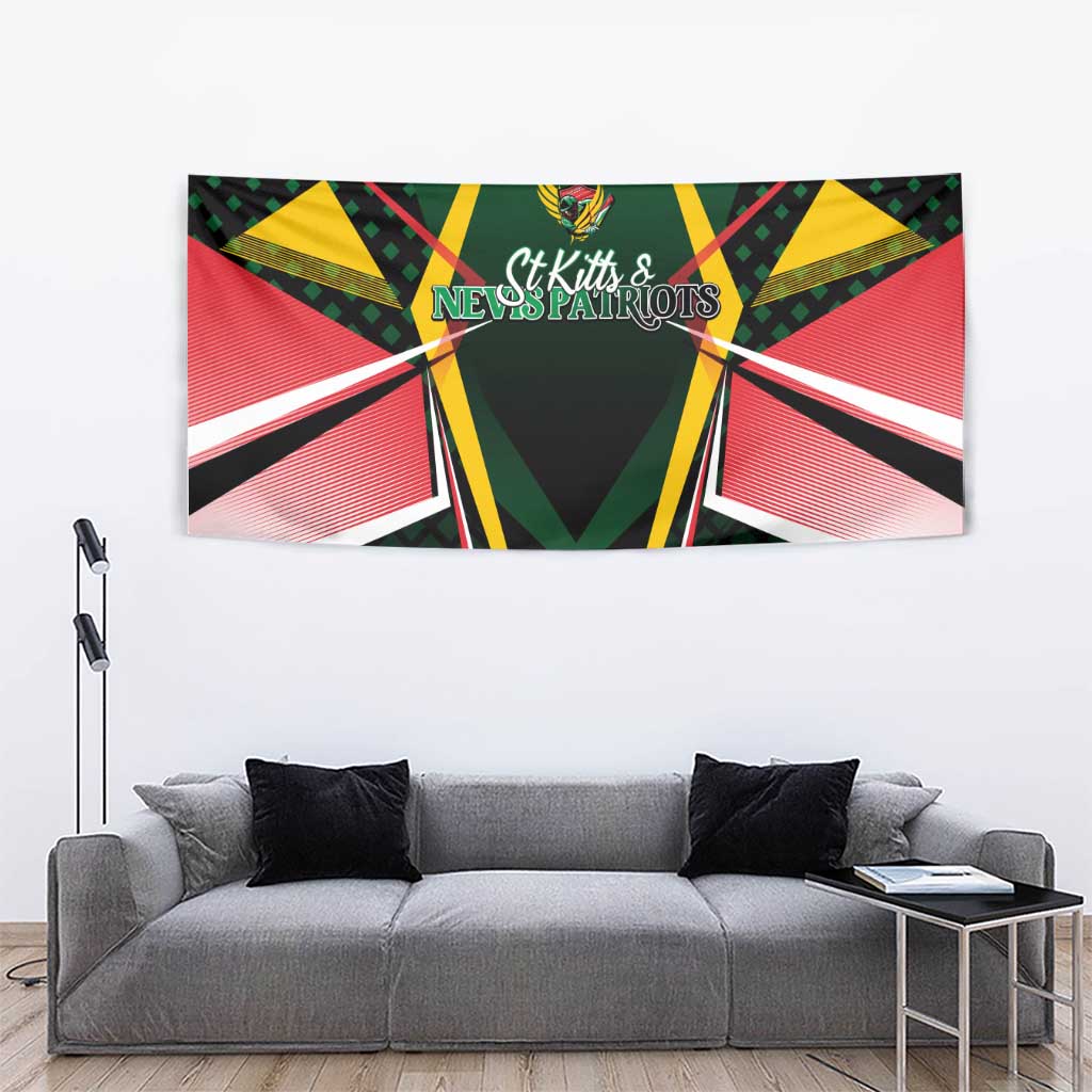 St Kitts and Nevis Cricket Patriots Tapestry Rising with Caribbean Battlefield