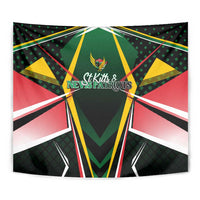 St Kitts and Nevis Cricket Patriots Tapestry Rising with Caribbean Battlefield