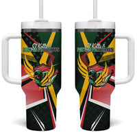 St Kitts and Nevis Cricket Patriots Tumbler With Handle Rising with Caribbean Battlefield