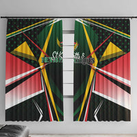 St Kitts and Nevis Cricket Patriots Window Curtain Rising with Caribbean Battlefield