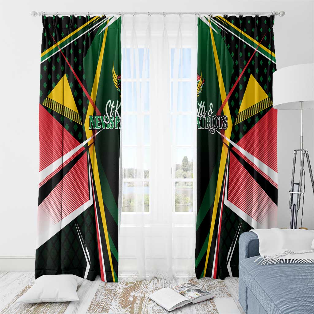 St Kitts and Nevis Cricket Patriots Window Curtain Rising with Caribbean Battlefield
