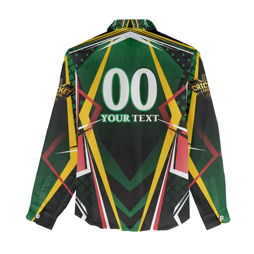 Personalised St Kitts and Nevis Cricket Patriots Women Casual Shirt Rising with Caribbean Battlefield