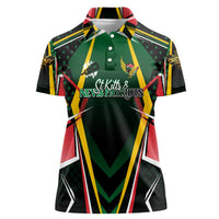 Personalised St Kitts and Nevis Cricket Patriots Women Polo Shirt Rising with Caribbean Battlefield