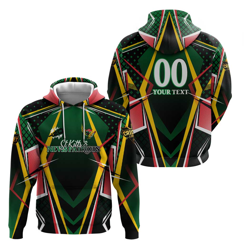 Personalised St Kitts and Nevis Cricket Patriots Zip Hoodie Rising with Caribbean Battlefield