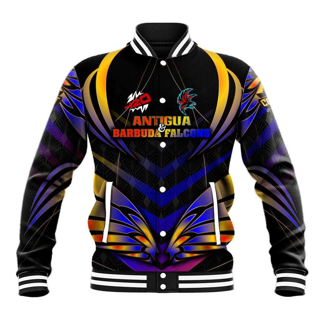 Personalised Antigua and Barbuda Cricket Falcons Baseball Jacket Wings of Glory