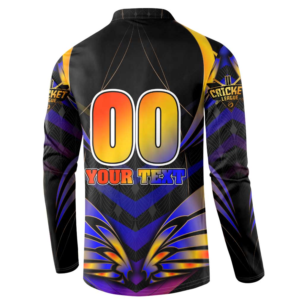 Personalised Antigua and Barbuda Cricket Falcons Button Sweatshirt Wings of Glory