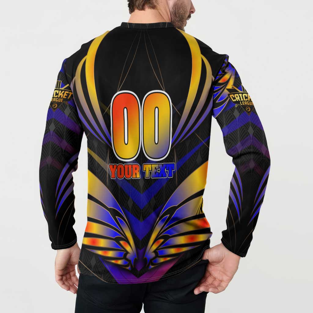 Personalised Antigua and Barbuda Cricket Falcons Button Sweatshirt Wings of Glory