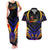 Personalised Antigua and Barbuda Cricket Falcons Couples Matching Tank Maxi Dress and Hawaiian Shirt Wings of Glory