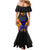 Personalised Antigua and Barbuda Cricket Falcons Family Matching Mermaid Dress and Hawaiian Shirt Wings of Glory