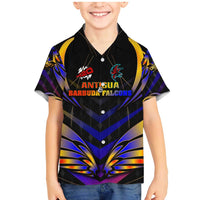 Personalised Antigua and Barbuda Cricket Falcons Family Matching Mermaid Dress and Hawaiian Shirt Wings of Glory