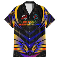 Personalised Antigua and Barbuda Cricket Falcons Family Matching Off The Shoulder Long Sleeve Dress and Hawaiian Shirt Wings of Glory