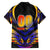 Personalised Antigua and Barbuda Cricket Falcons Family Matching Off The Shoulder Long Sleeve Dress and Hawaiian Shirt Wings of Glory