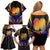 Personalised Antigua and Barbuda Cricket Falcons Family Matching Off Shoulder Short Dress and Hawaiian Shirt Wings of Glory