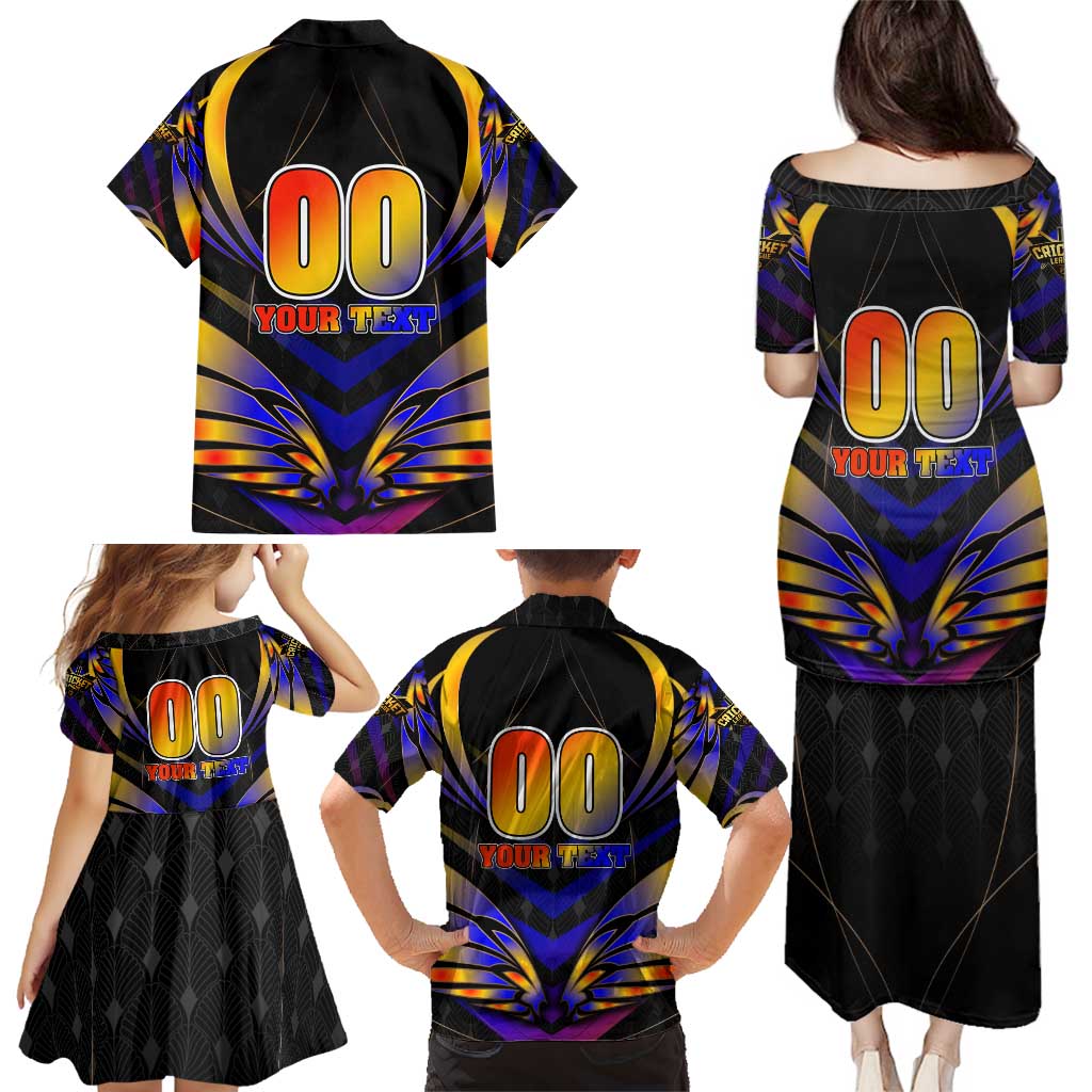 Personalised Antigua and Barbuda Cricket Falcons Family Matching Puletasi and Hawaiian Shirt Wings of Glory