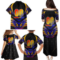 Personalised Antigua and Barbuda Cricket Falcons Family Matching Puletasi and Hawaiian Shirt Wings of Glory