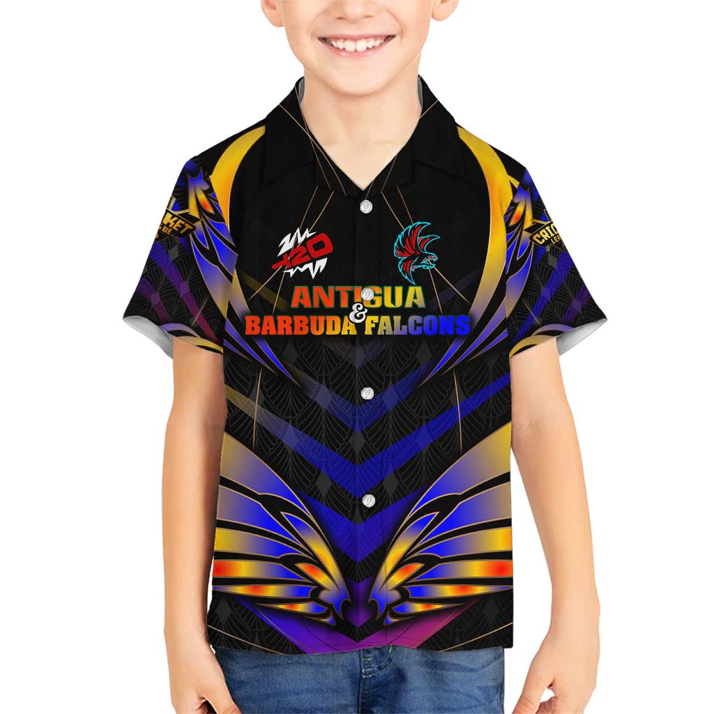 Personalised Antigua and Barbuda Cricket Falcons Family Matching Puletasi and Hawaiian Shirt Wings of Glory