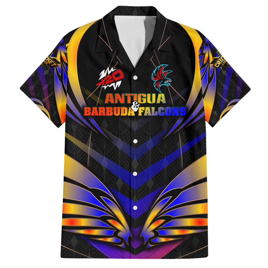 Personalised Antigua and Barbuda Cricket Falcons Family Matching Tank Maxi Dress and Hawaiian Shirt Wings of Glory