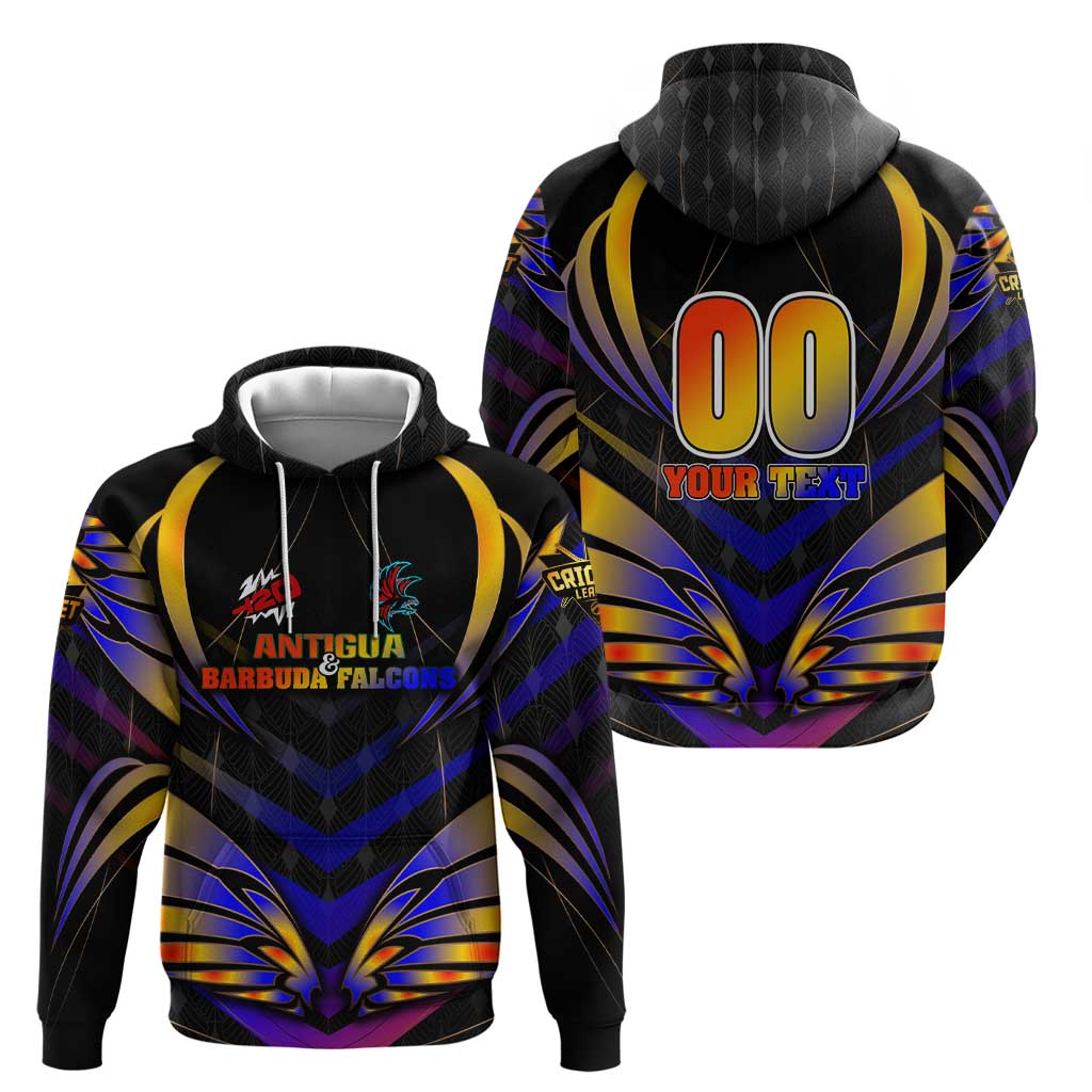 Personalised Antigua and Barbuda Cricket Falcons Hoodie Wings of Glory
