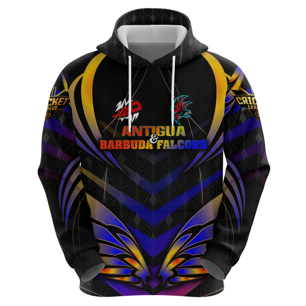 Personalised Antigua and Barbuda Cricket Falcons Hoodie Wings of Glory
