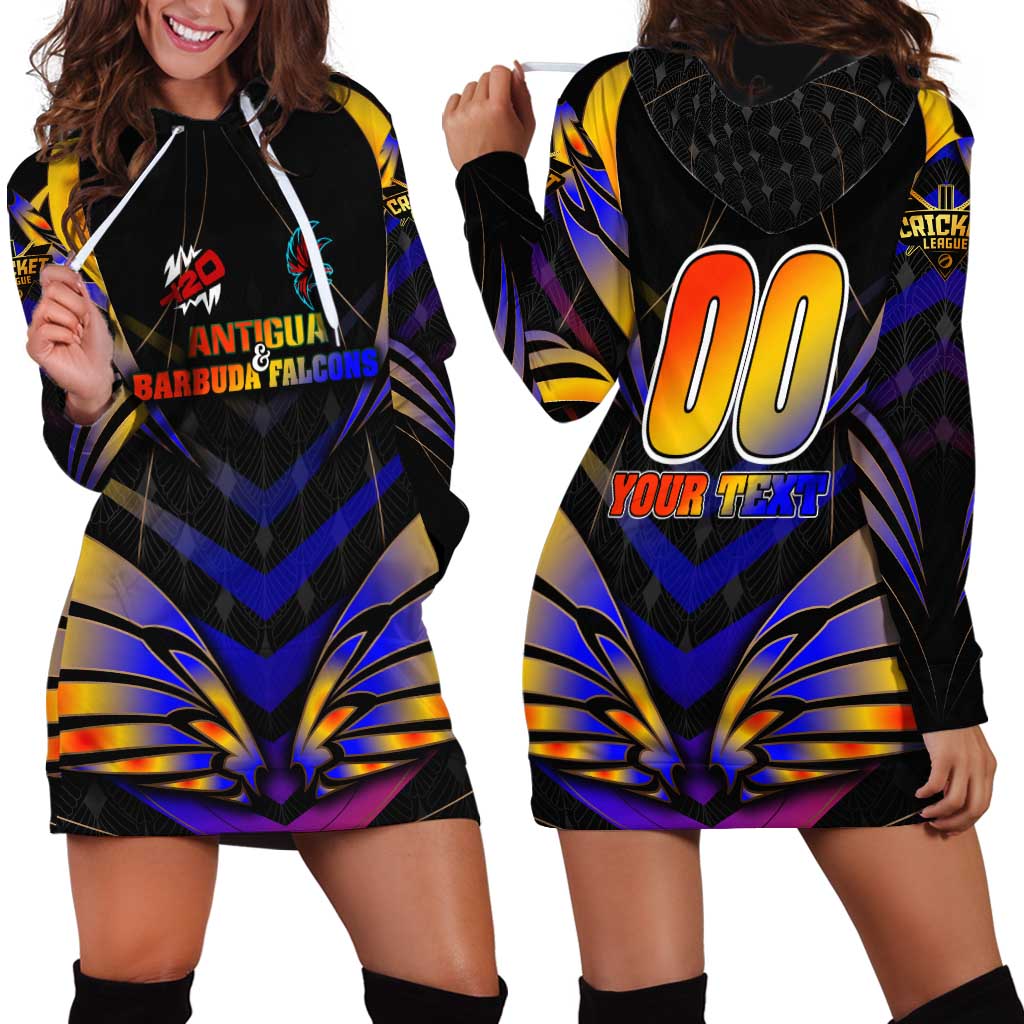 Personalised Antigua and Barbuda Cricket Falcons Hoodie Dress Wings of Glory