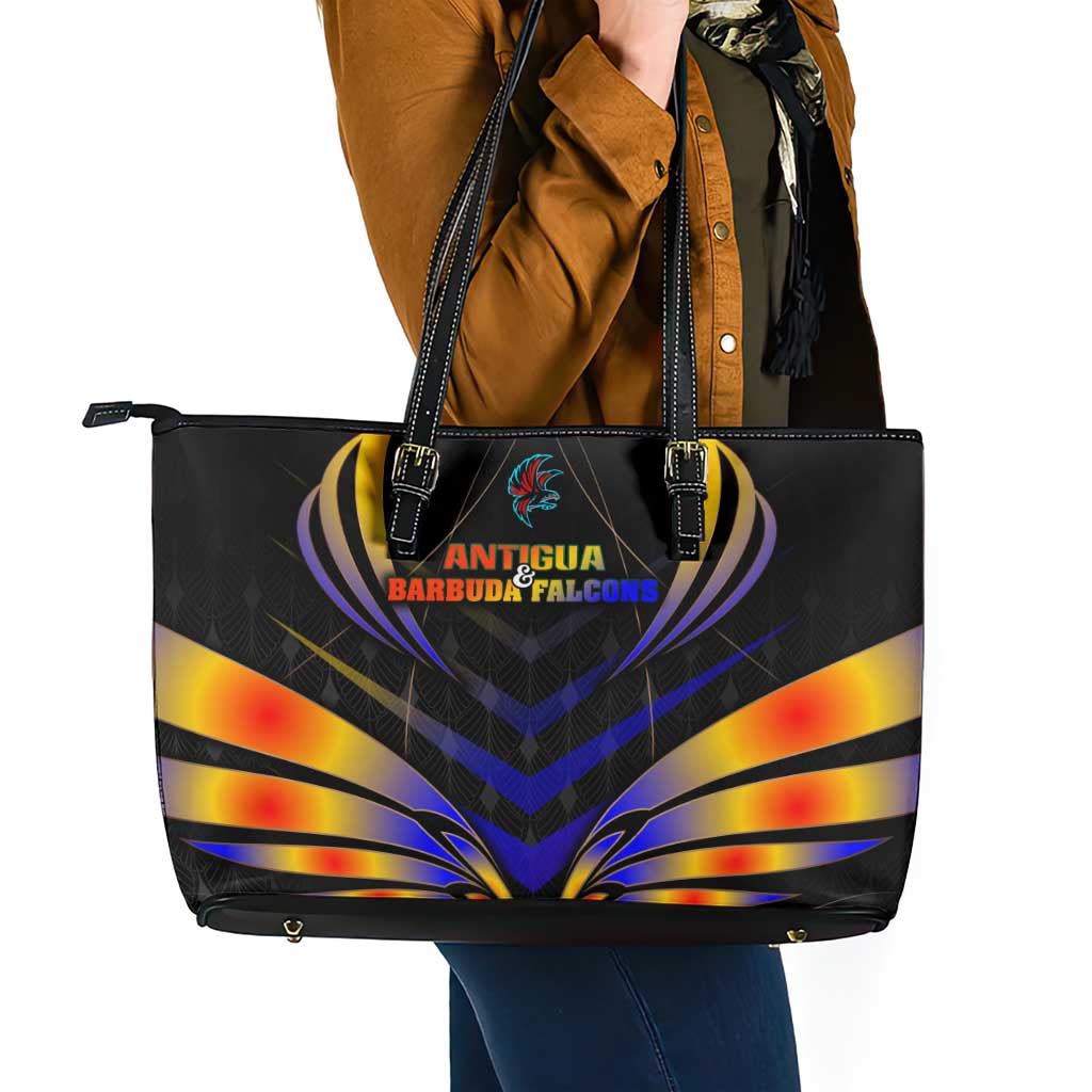 Antigua and Barbuda Cricket Falcons Leather Tote Bag Wings of Glory