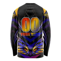 Personalised Antigua and Barbuda Cricket Falcons Long Sleeve Shirt Wings of Glory