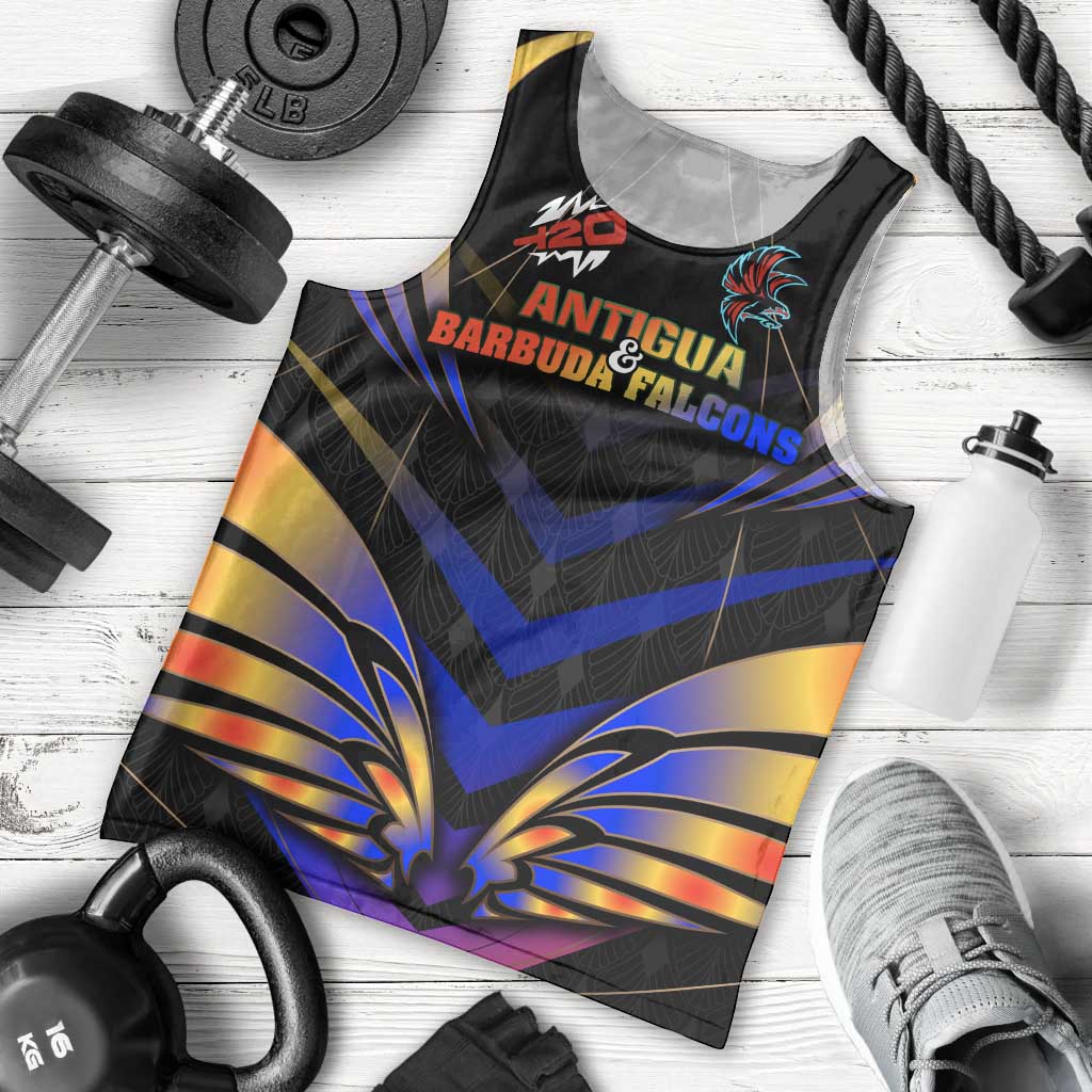 Personalised Antigua and Barbuda Cricket Falcons Men Tank Top Wings of Glory
