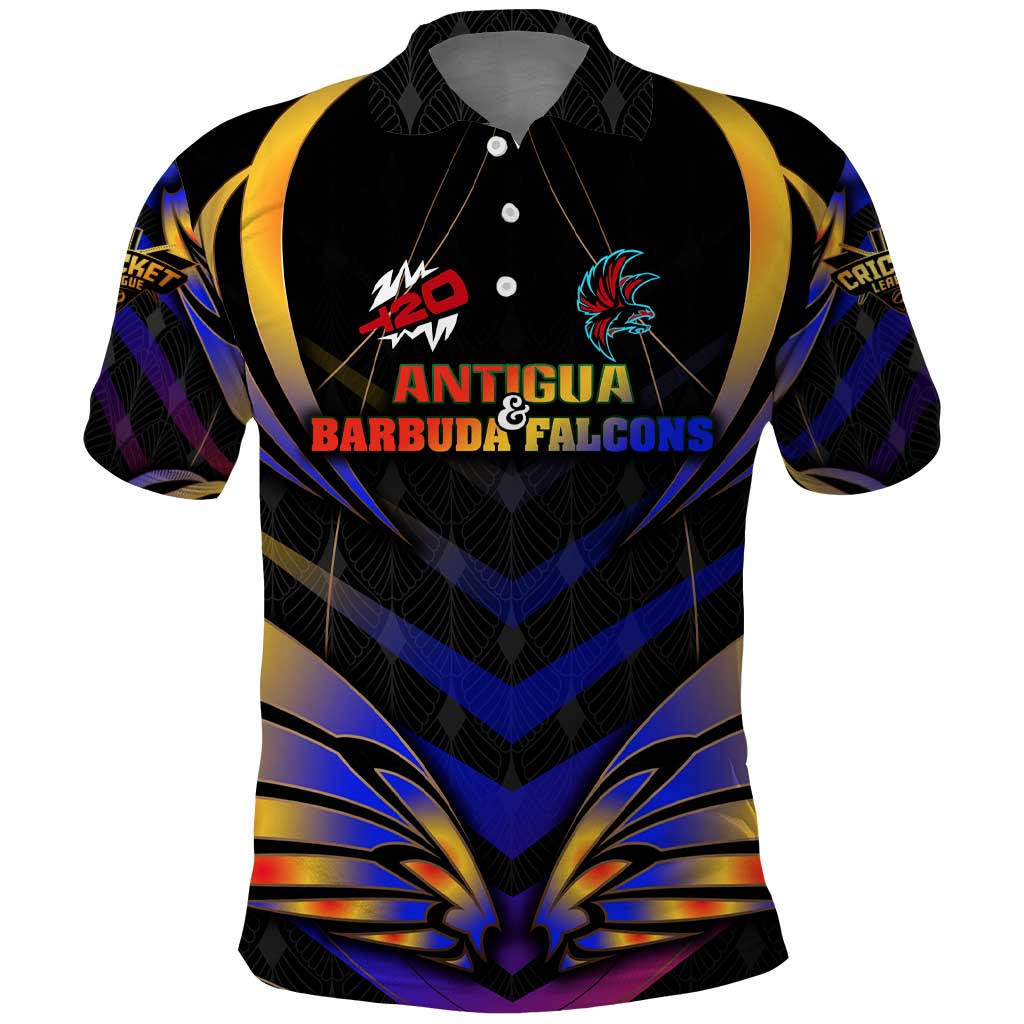 Personalised Antigua and Barbuda Cricket Falcons Polo Shirt Wings of Glory