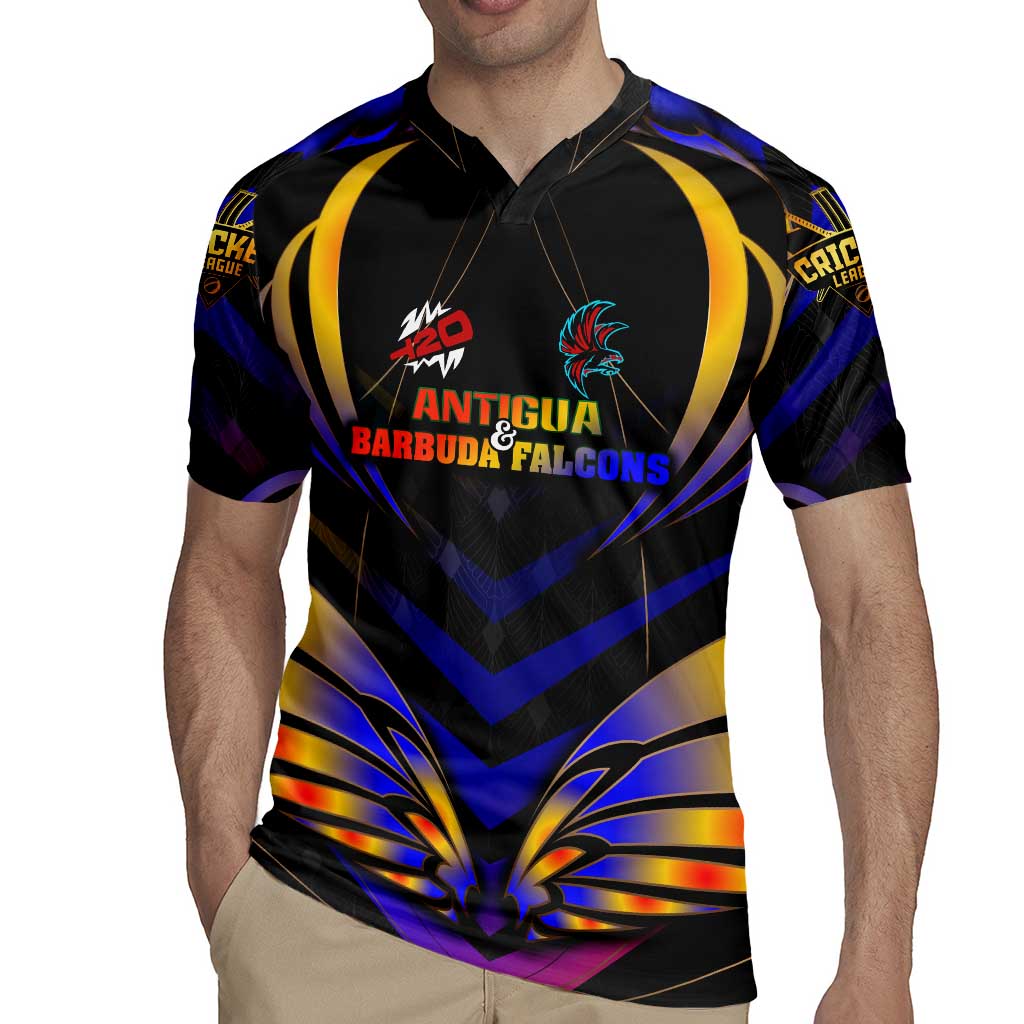 Personalised Antigua and Barbuda Cricket Falcons Rugby Jersey Wings of Glory