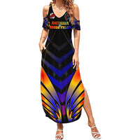 Personalised Antigua and Barbuda Cricket Falcons Summer Maxi Dress Wings of Glory