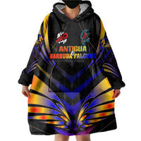 Personalised Antigua and Barbuda Cricket Falcons Wearable Blanket Hoodie Wings of Glory